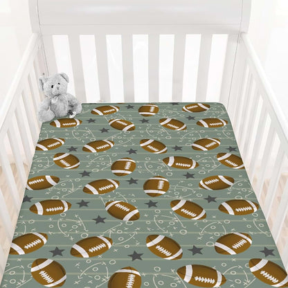Cstdyfrv Football American Sport Baby Crib Sheets Football Game Day Toddler Bedding Bed Sheets Sports Lovers Gift