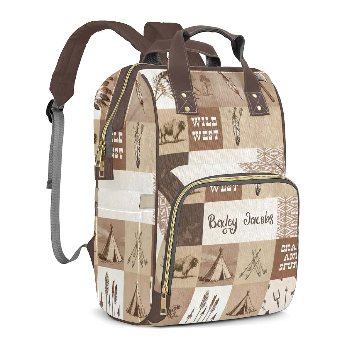 YallLocoMo Personalized Diaper Bag Backpack Name West Cowboy Life Wild Large Capacity Nappy Bag: Designed for Travel & (photo 2)
