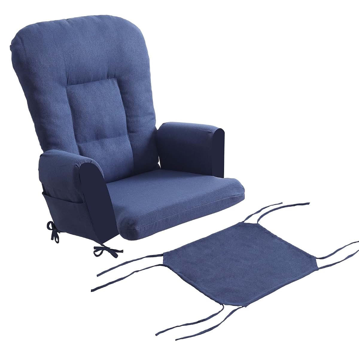 Boshen 5PCS Glider Rocker Replacement Cushions With Ottoman Cover, Blue