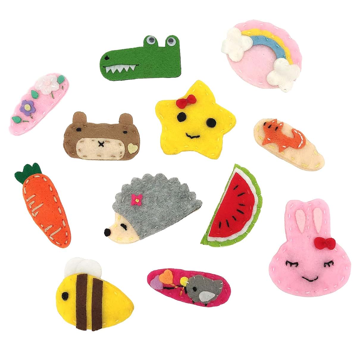 Elesa Miracle Baby Girl Animal Pattern Snap Hair Clips, 12 Piece Set (photo 2)