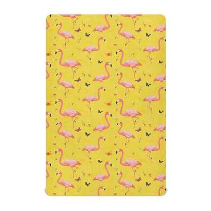 Crib Fitted Sheet For Standard Crib And Toddler Mattress 52x28in Sweet Flamingo