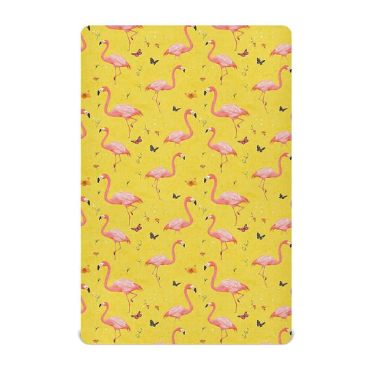 Crib Fitted Sheet For Standard Crib And Toddler Mattress 52x28in Sweet Flamingo