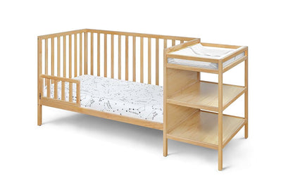 Suite Bebe Palmer Island 3-In-1 Convertible Crib And Changer Combo In Natural
