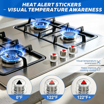 Stove Knob Safety Covers 5 Pack, Dual-Button Oven Knob Covers, White