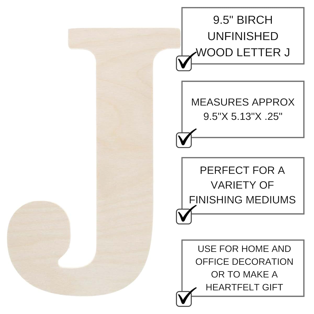 Leisure Arts Good Wood 9.5-Inch Decorative Letter