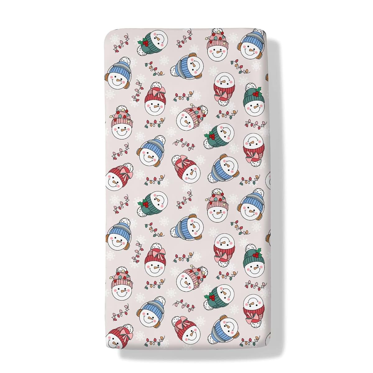 Cstdyfrv Christmas Snowman Baby Crib Sheets, Fitted Polyester Bedding