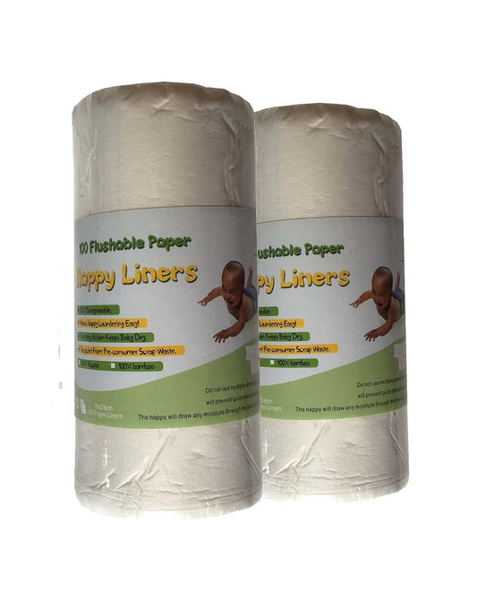 ThreadNanny 200 Sheets BioLiners Baby Cloth Diaper Nappy Biodegradable Flushable Viscose Liners - Unscented