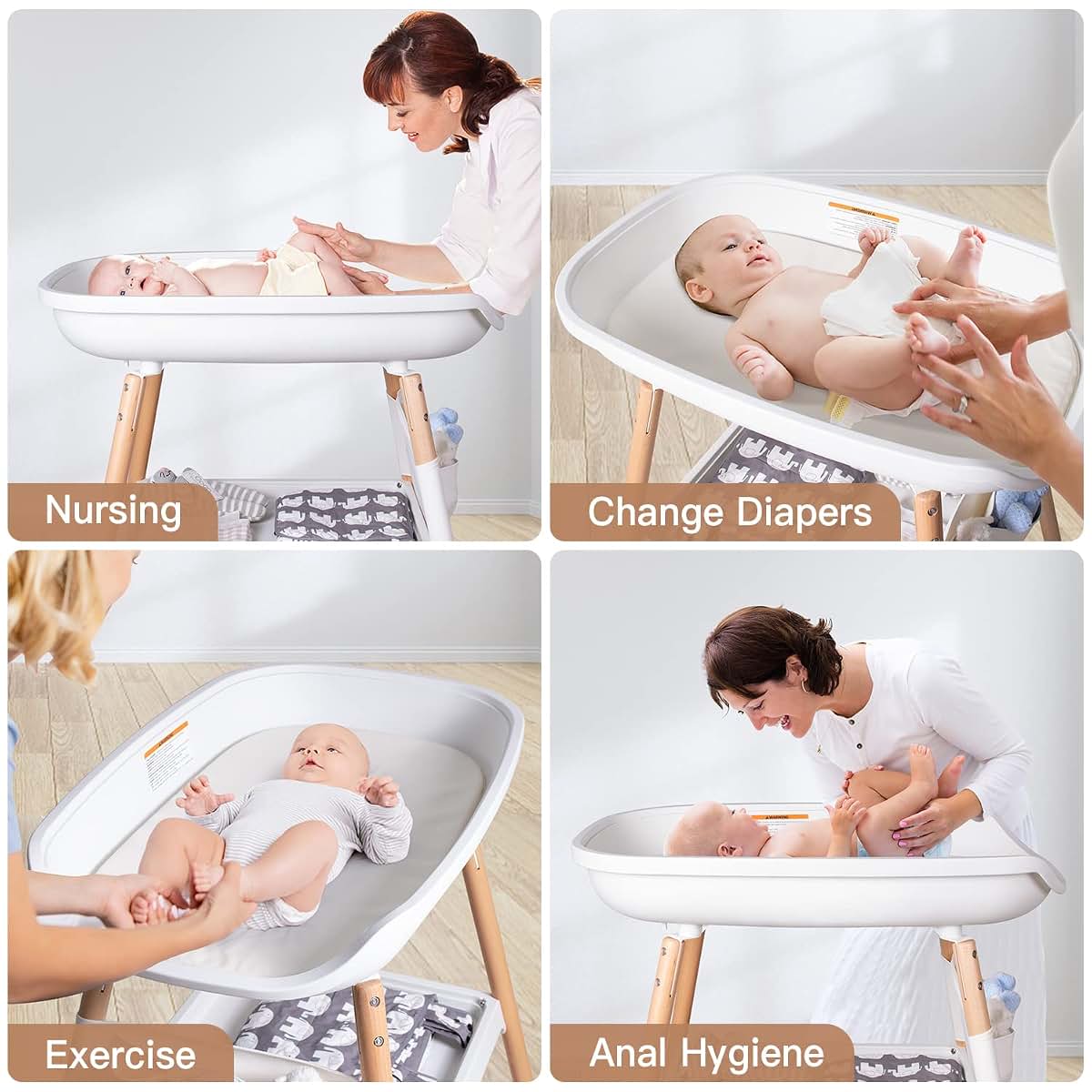 Beberoad Love Baby Changing Table White Height Adjustable