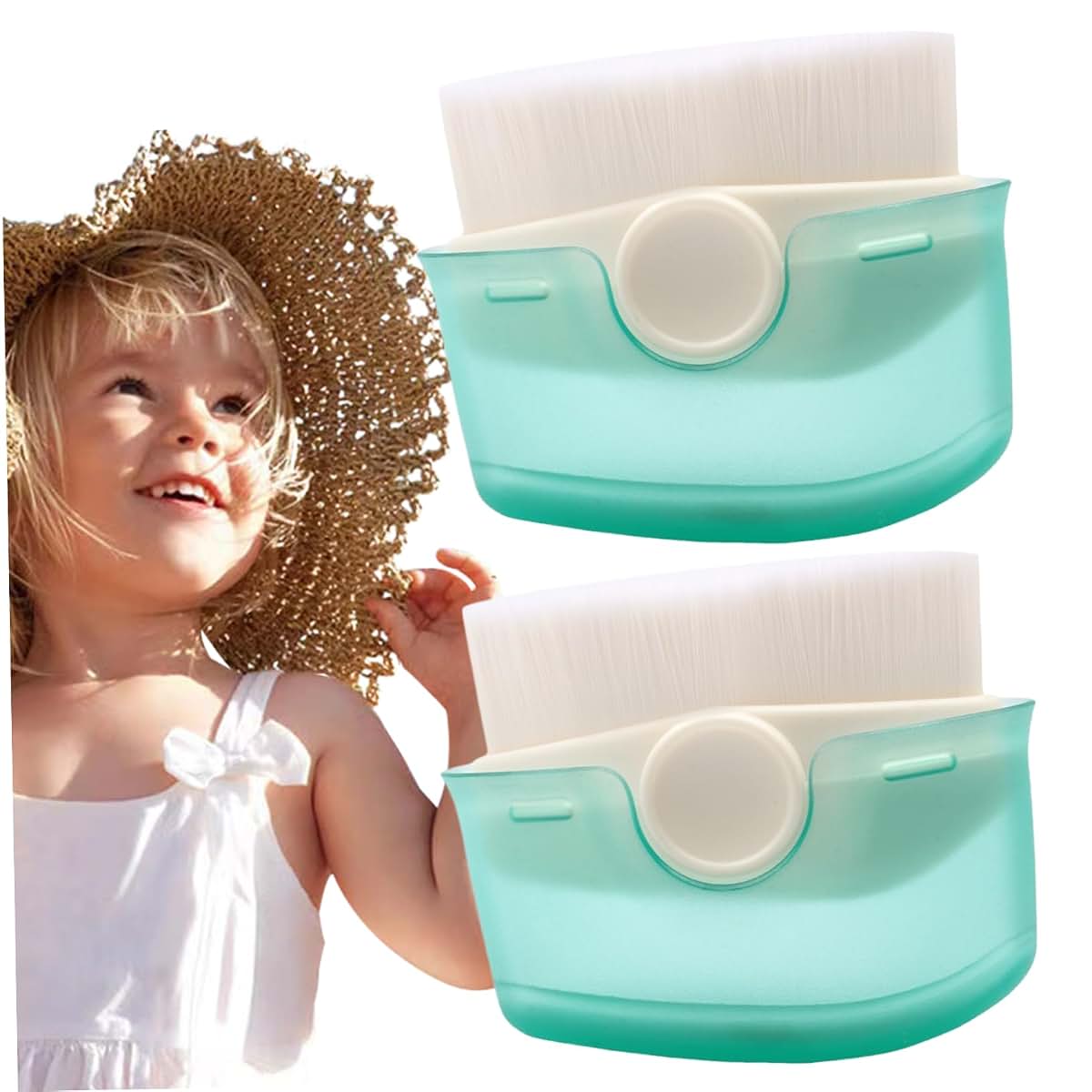 Blablablalu 2pcs Sunscreen Applicator for Kids Sunscreen Lotion Applicator Set with Protective Cap Fast Brush Liquid (photo 2)