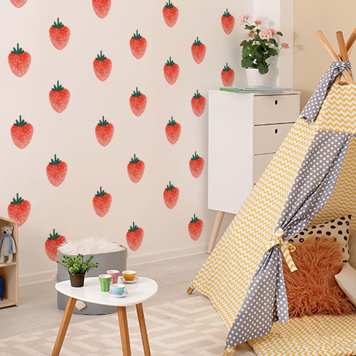 Strawberry Art Wall Decals for Nursery and Room Decor