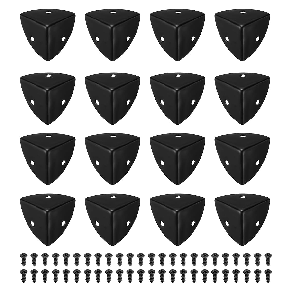 Uxcell Decorative Box Corner Cover, 16 Pack 28mm Metal Edge Guard, Black
