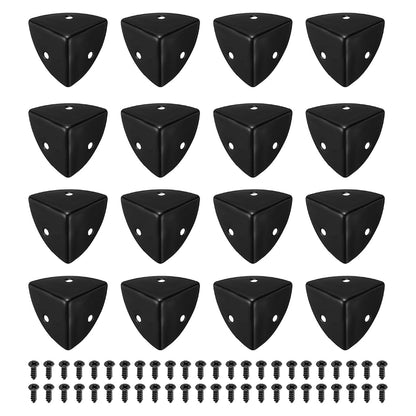 Uxcell Decorative Box Corner Cover, 16 Pack 28mm Metal Edge Guard, Black