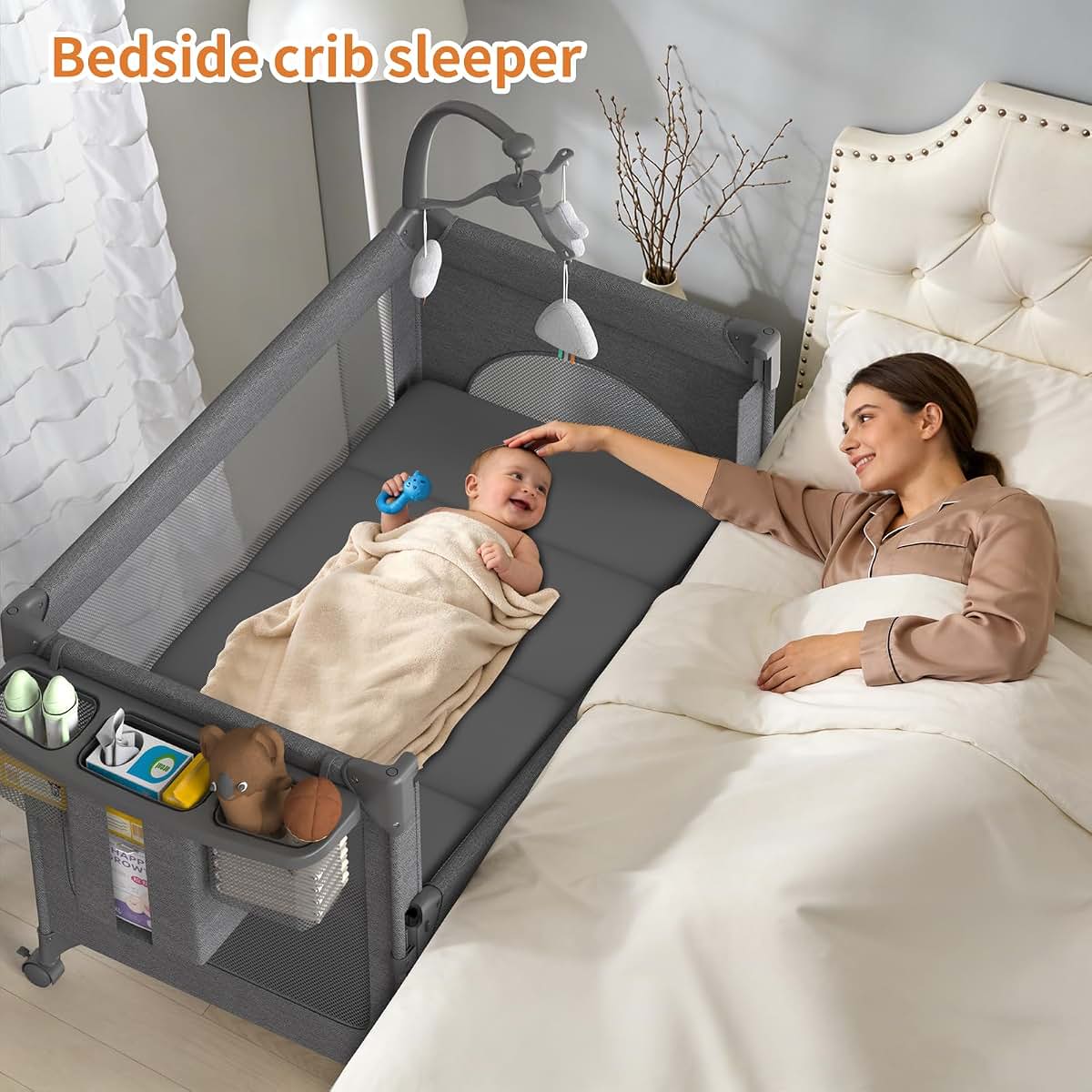 4 In 1 Baby Bassinet With Mattress And Wheels