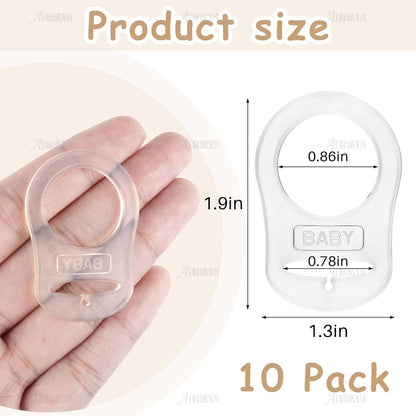 Auear Silicone Adapter Rings For Pacifier Clips, 10 Pack (photo 2)