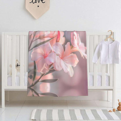 WBQLSL Oleander Pattern Baby Blanket 30"x40" Soft Polyester Fleece