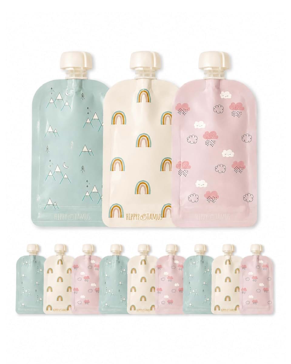 Hippypotamus Reusable Baby Food Pouches - 12-Pack 5oz