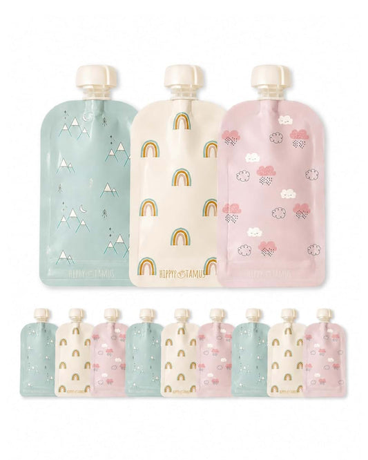 Hippypotamus Reusable Baby Food Pouches - 12-Pack 5oz