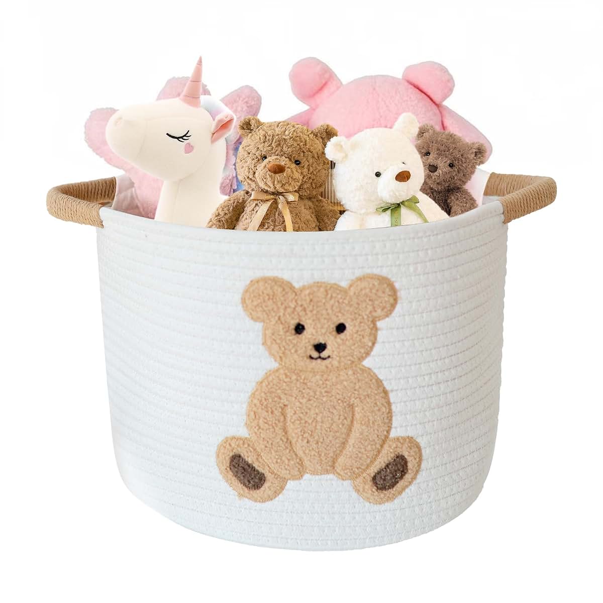 INough Cotton Rope Basket Toy Storage Baskets for kids Laundry Hamper, Gift Basket Empty Baby Shower Baskets with