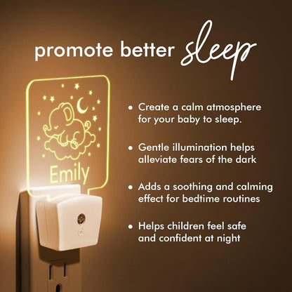 With Love From Julie Personalized Elephant Night Light For Nursery (photo 2)