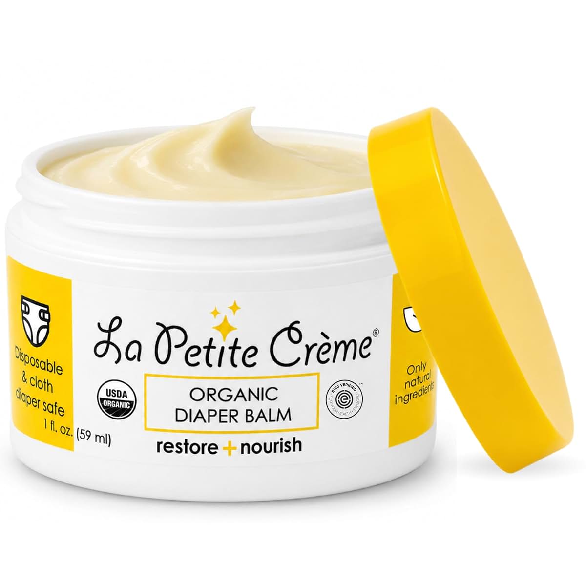 La Petite Creme Diaper Balm - Healing & Nourishing Diaper Rash Cream, 1 oz