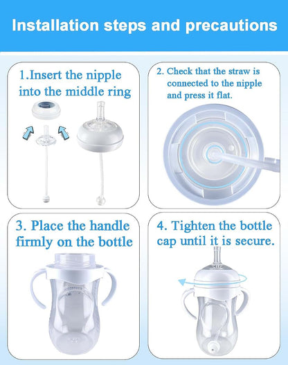 Honeykin Straw Cup Conversion Kit for Philips Avent Natural Baby Bottles, Weighted Straw Transition Set with Soft (photo 4)