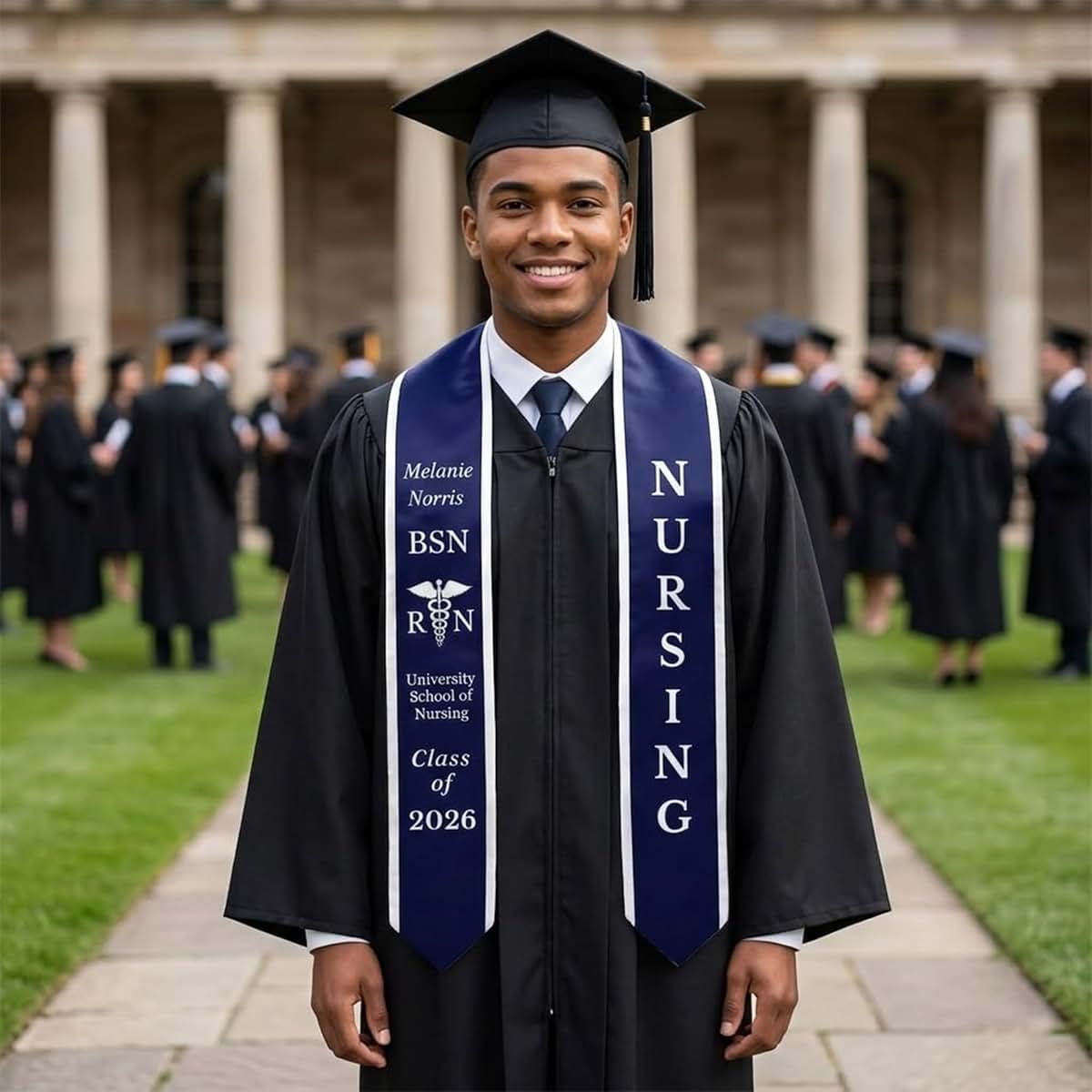 Noni Custom Graduation Nursing Stole, Personalized Grad Sash (photo 3)