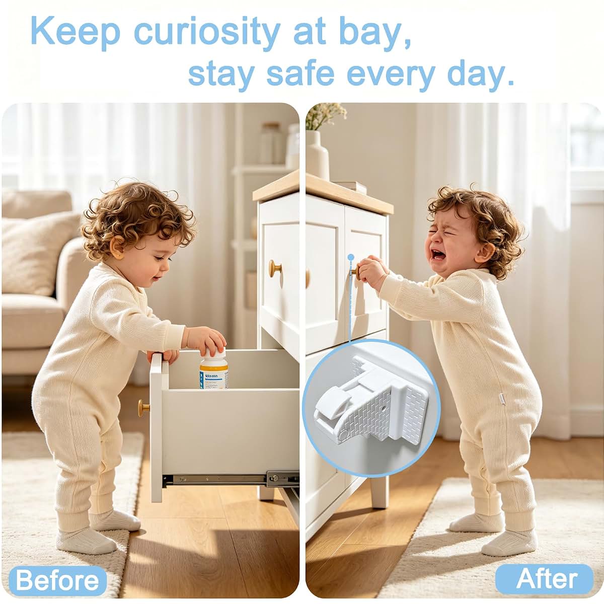 InviLok Magnetic Cabinet Locks Baby Proofing Kit - 20 Pack White (photo 3)