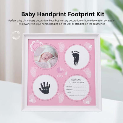 Kufoo Baby Handprint Footprint Kit, Wear Resistant Safe Baby Print Frame Kit for Display for Newborns (Pink) (photo 4)