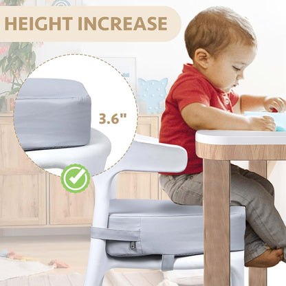 E1F1NN DOT Toddler Booster Seat for Dining Table, Portable with Safety Buckles and Non-Slip Bottom