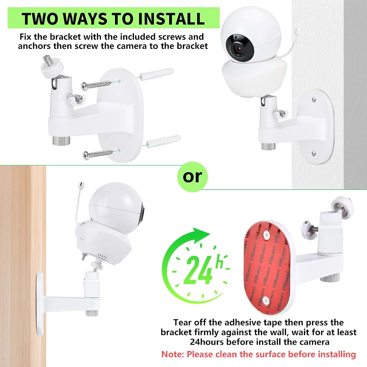 Adjustable Wall Mount for Babysense Video Baby Monitor Camera