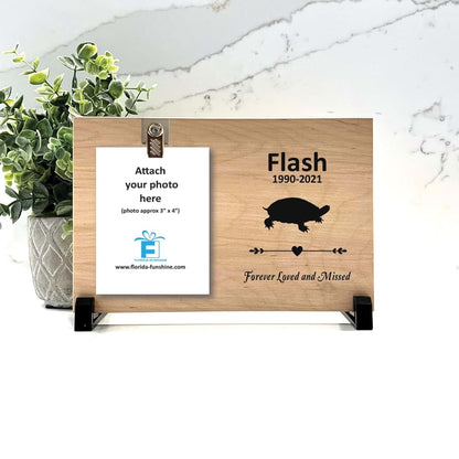 Florida-Funshine Turtle Memorial Frame Custom Wood Photo Display (photo 3)