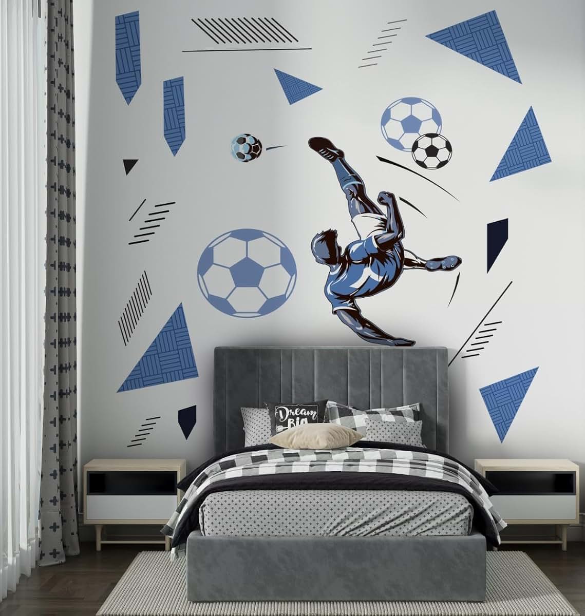 Muravie Soccer Themed Kids Wall Sticker, Football Wall Decal, Kids Room Decor Wall Sticker