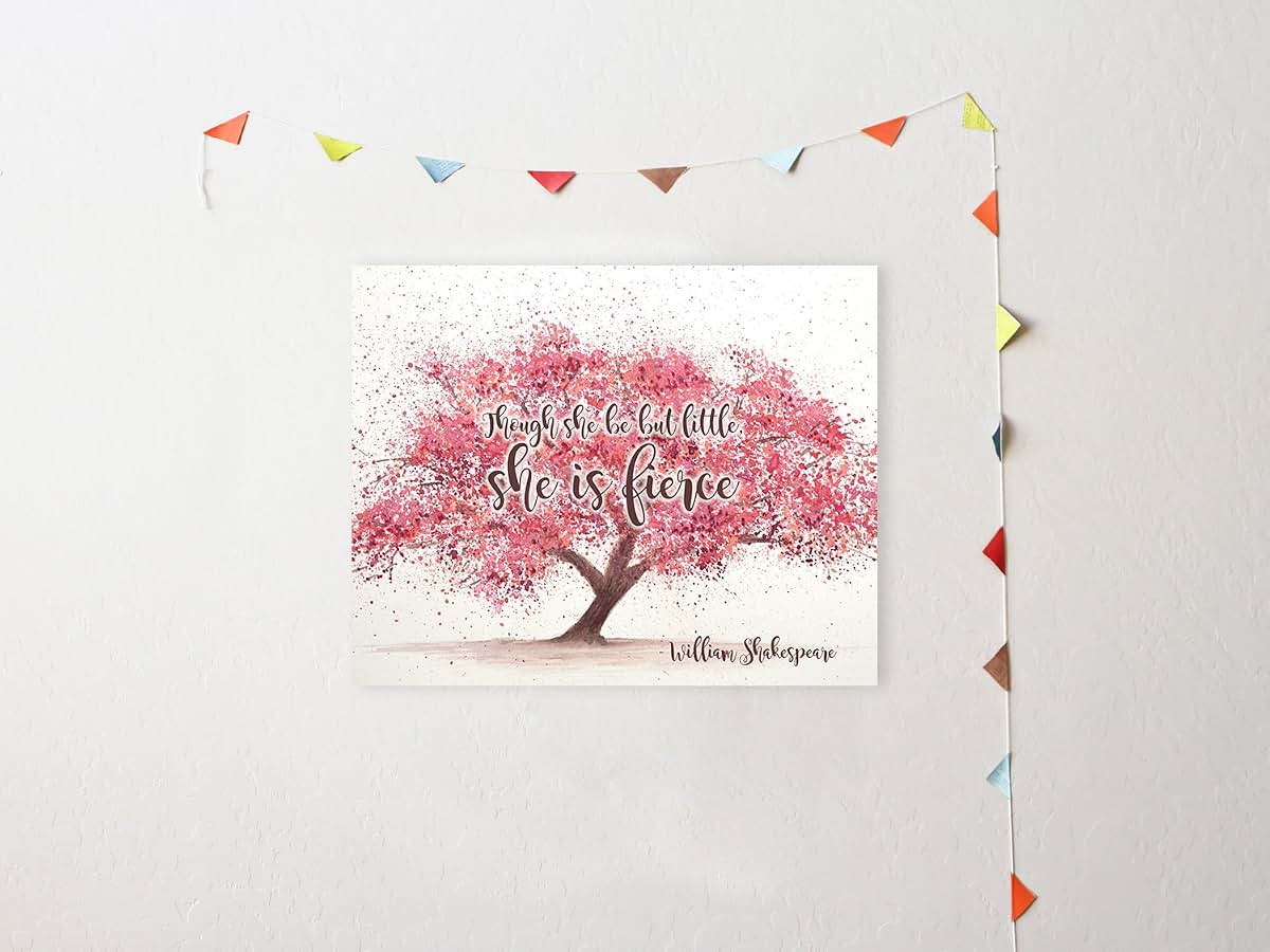 BabyOneStop Woodland Nursery Shakespeare Though She Be But Little She Is Fierce Wall Art