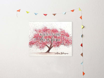BabyOneStop Woodland Nursery Shakespeare Though She Be But Little She Is Fierce Wall Art