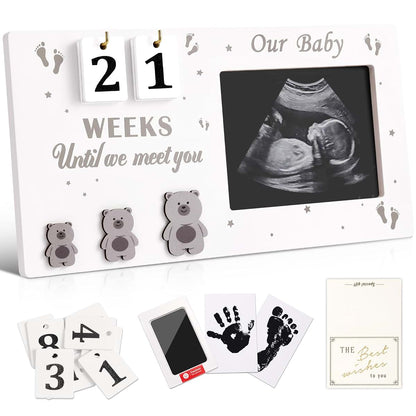 Daco Min Pregnancy Countdown Sonogram Picture Frame With Handprint Kit