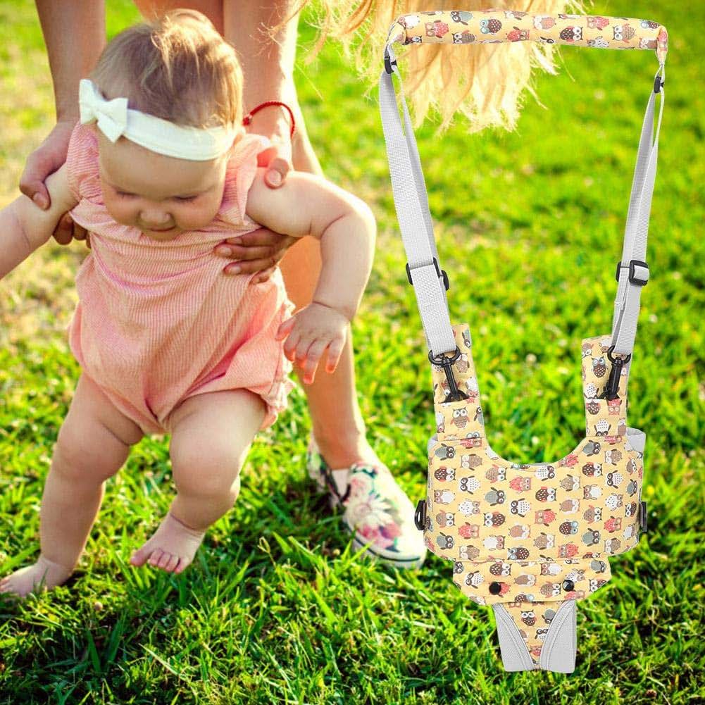 01 Baby Walking Assist, Adjustable Strap Baby Walking Harness for Help Baby to Learn Walking(Light Yellow-Owl Print) (photo 2)