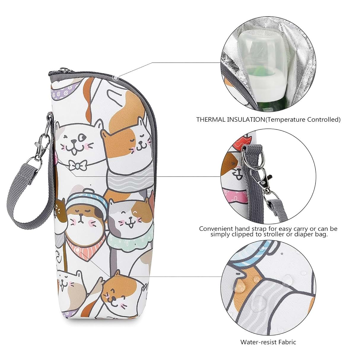 TOPFROP Baby Milk Bottle Insulation Bag Printed Travel Carry Case Portable Feeding Bottle Thermal Handbag Strollers (photo 3)