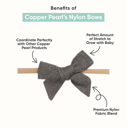 Copper Pearl Ribbon Bow Baby Headbands - Core Collection