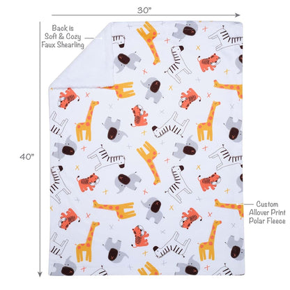 Lollipop Jungle Safari Fleece Baby Blanket for On-the-Go Use