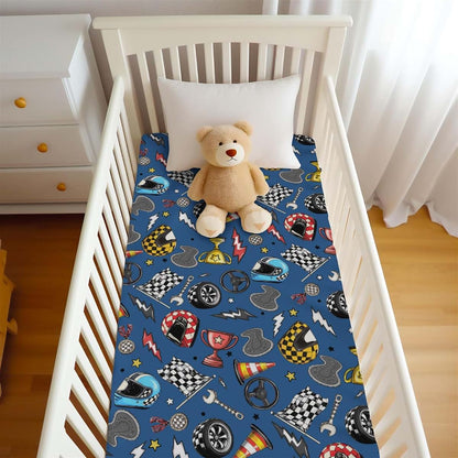 Wicbfdfv Race Car Pattern Fitted Crib Sheet For Standard Mattresses (photo 4)