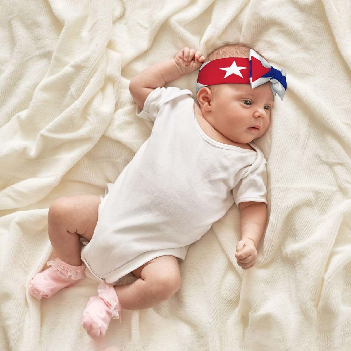 XZDLYY Soft Cuban Flag Baby Headband With Knot Bow For Infants (photo 4)