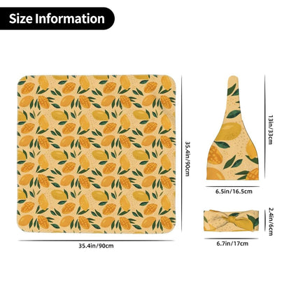 Lbdrdy Fruit of Mango and Leaves Pattern Newborn Swaddle Blanket Set (photo 4)