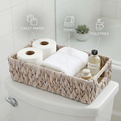 Novotechcal Wicker Toilet Paper Basket With Handles (photo 4)
