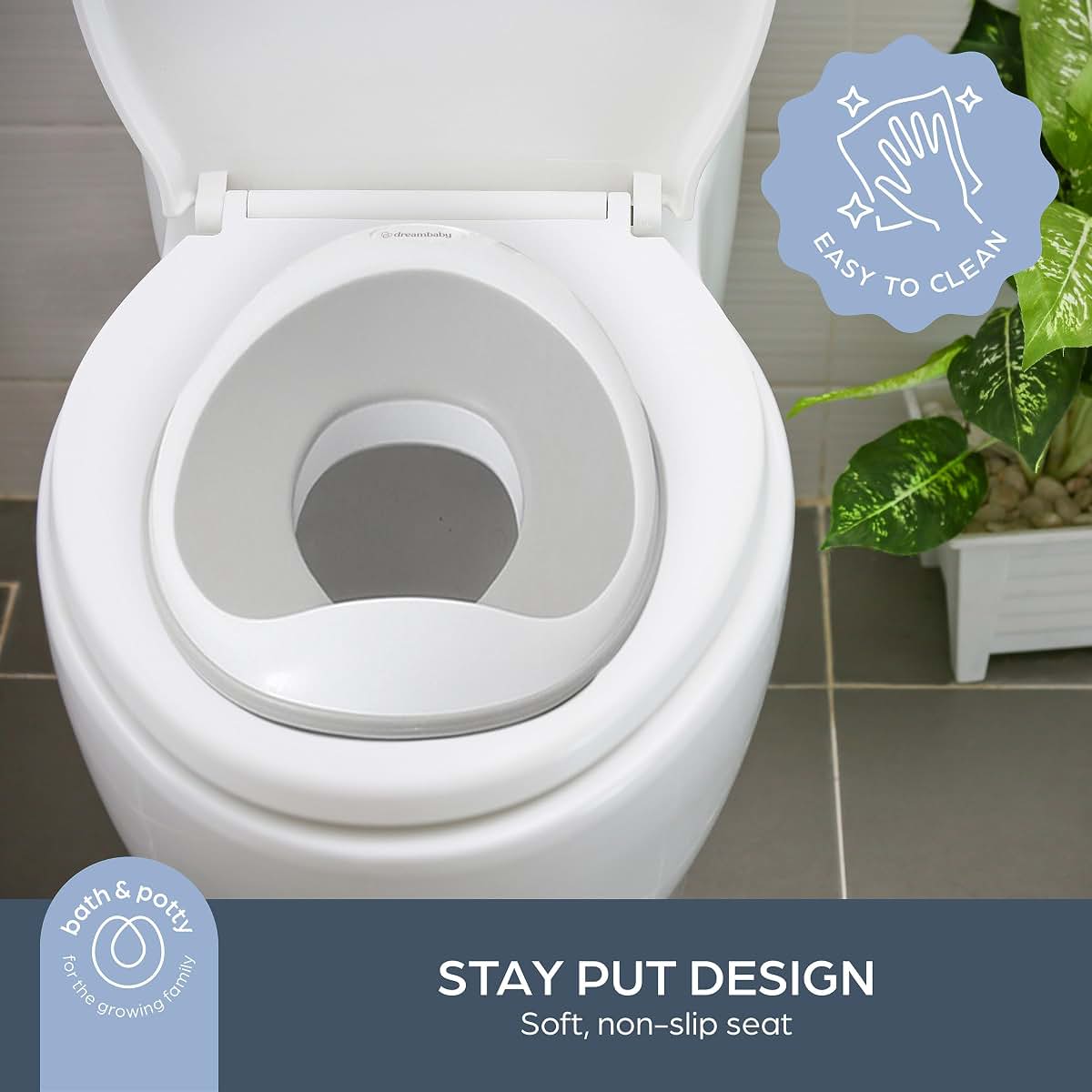 Dreambaby Potty Training Seat with Non-Slip Base, Fits Round and Oval Toilets, Travel-Friendly Toddler Toilet Seat