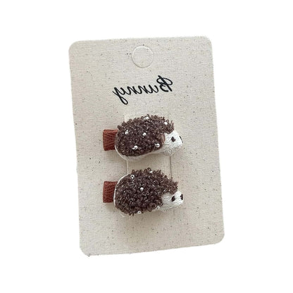 Vdaxvme Animal Hair Clip And Tie Set With Hedgehog Embroidery (photo 4)