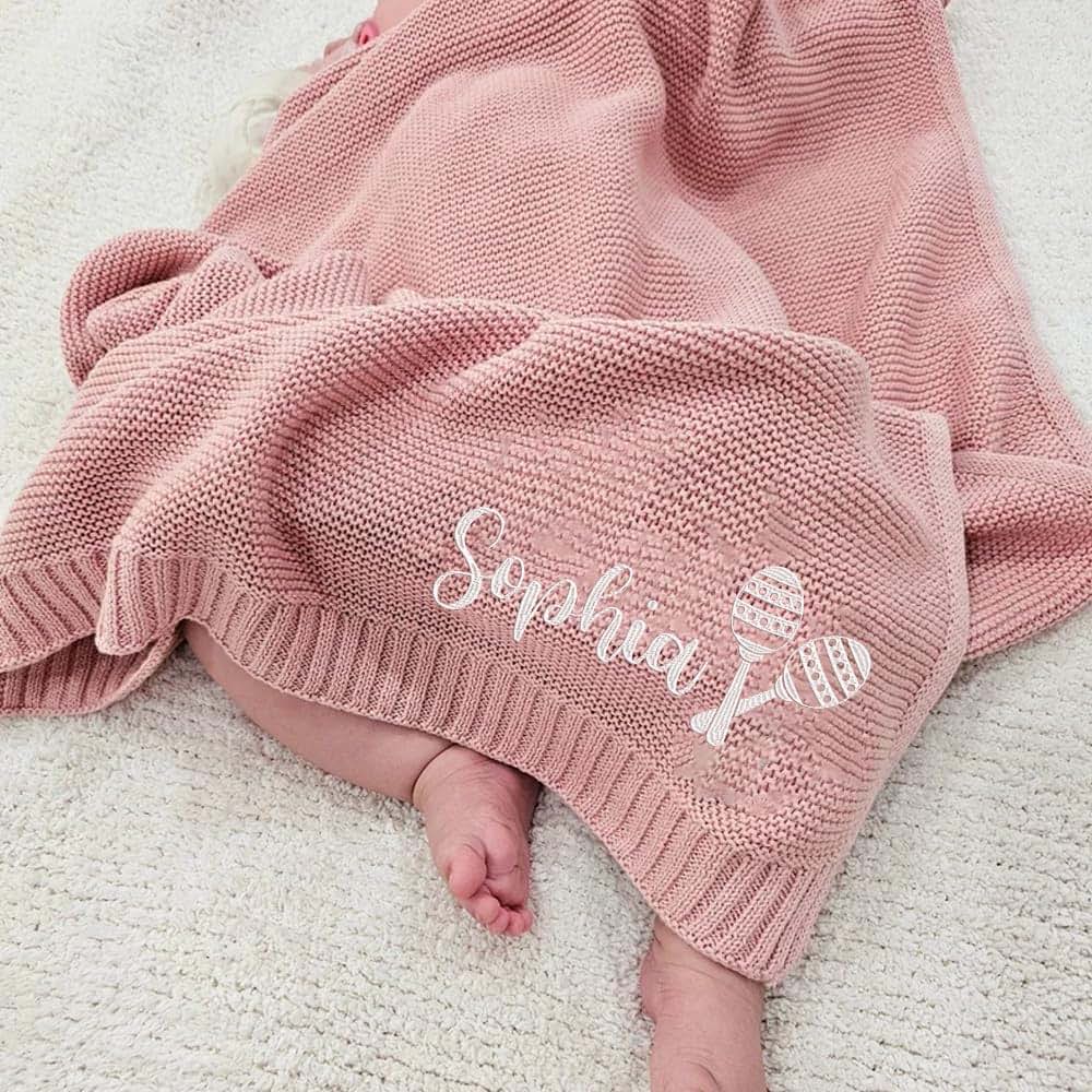 Noni Luxury Personalized Baby Blanket, Customize Baby Blanket, Name Baby Blanket, Embroidered Baby Blanket, Baby (photo 3)