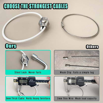 HERITMIX Heavy Duty Metal Furniture Anchors for Baby Proofing
