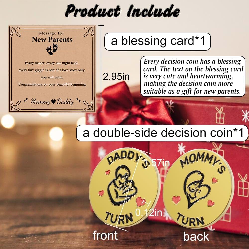 Evere Double-Sided New Parents Funny Decision Coin