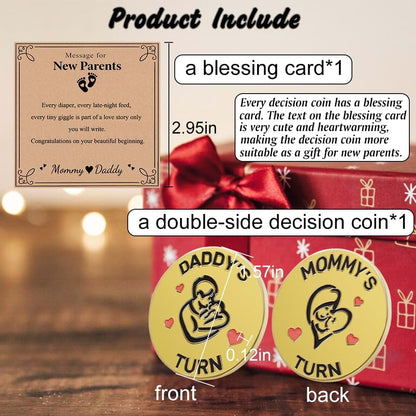 Evere Double-Sided New Parents Funny Decision Coin