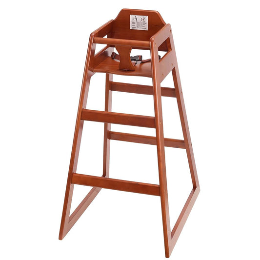 Greenwest Restaurant Wood Bar Height High Chair for Babies and Toddlers in Mahogany Finish